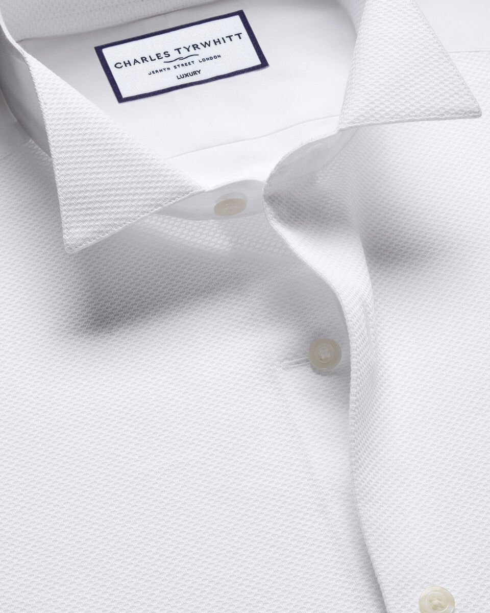 Bib Front Wing Collar Tuxedo Shirt - White | Charles Tyrwhitt