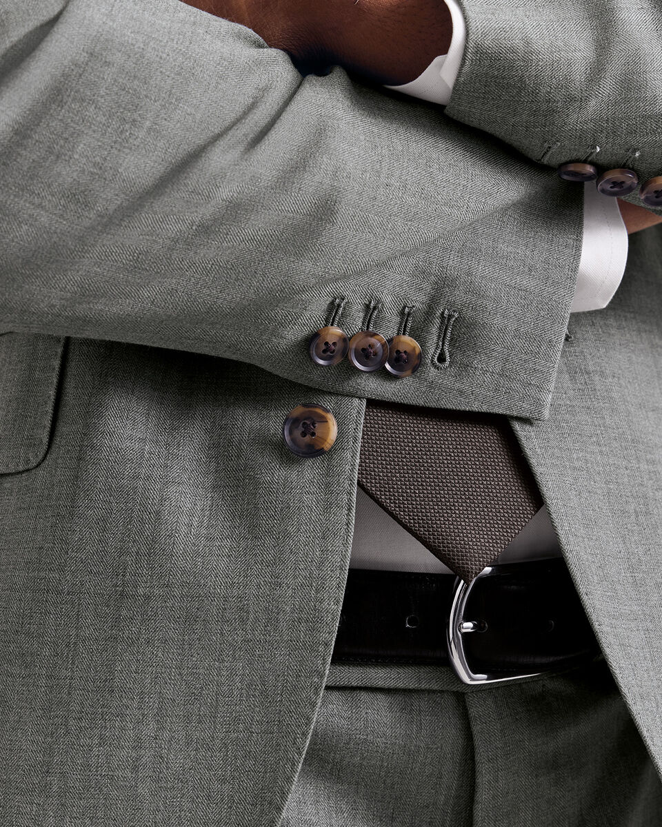 Ultimate Performance Herringbone Suit Jacket - Grey