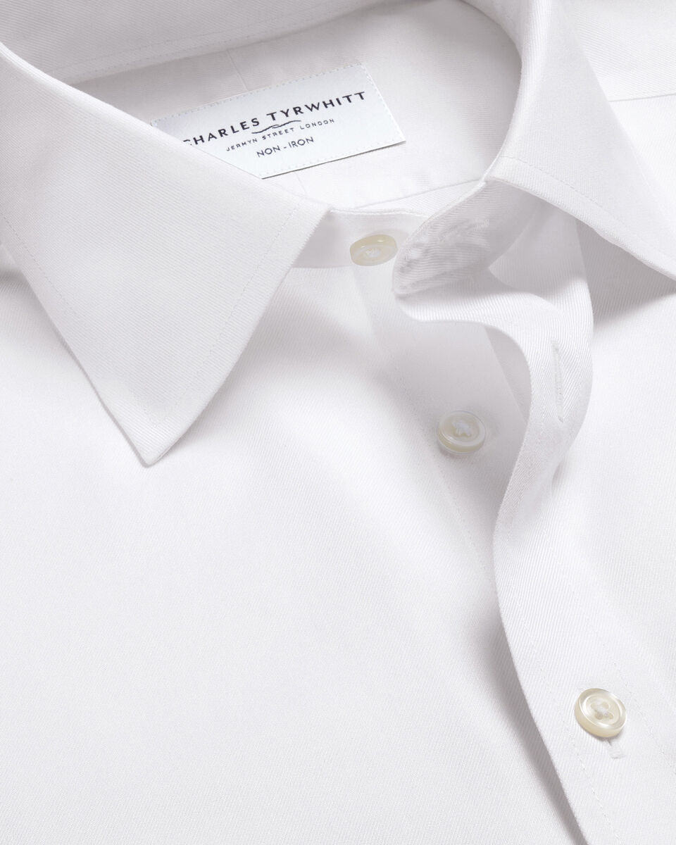 B&uuml;gelfreies Twill-Hemd - Wei&szlig;