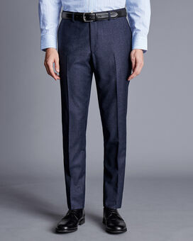 Italienische Anzughose mit Nadelpunkten - Jeansblau