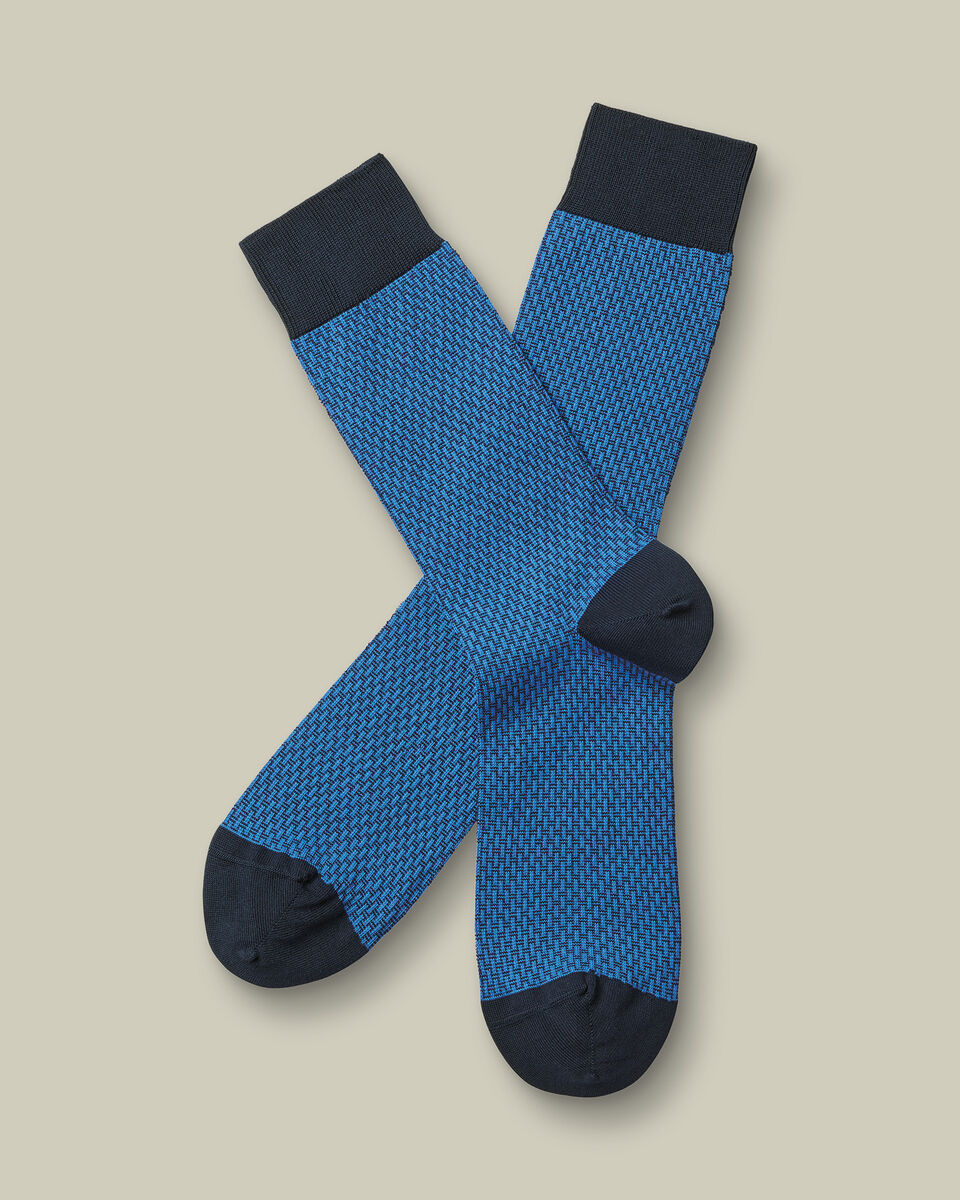 Patterned Socks - Cobalt Blue
