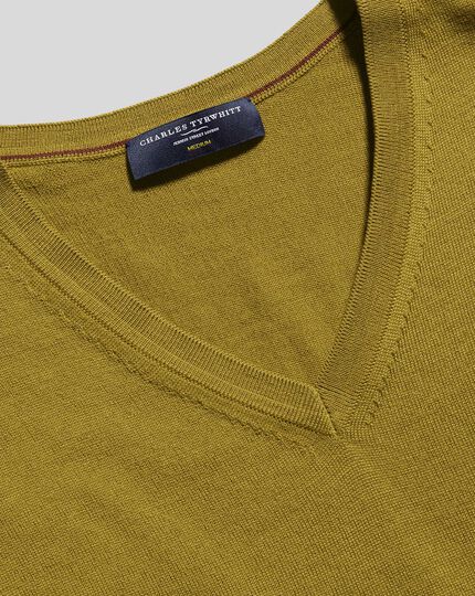 Merino V-Neck Sweater - Chartreuse 