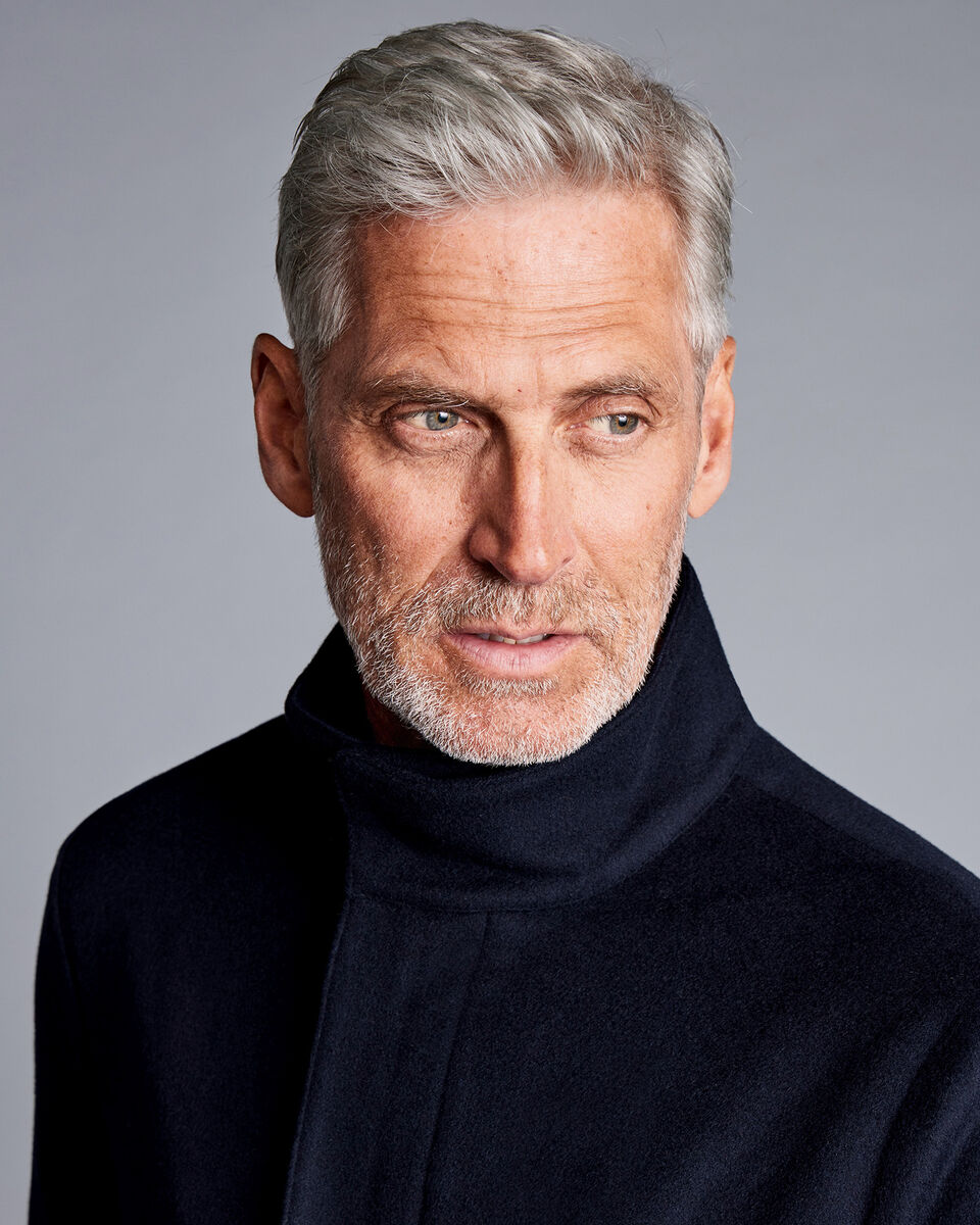 Wool Car Coat Navy Charles Tyrwhitt