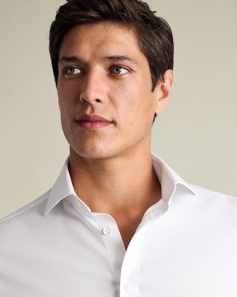 B&uuml;gelfreies Twill-Hemd - Wei&szlig;