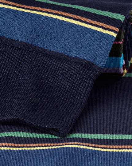 Block Stripe Socks - French Blue