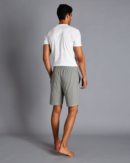 Jersey-Shorts aus Baumwolle - Silbergrau