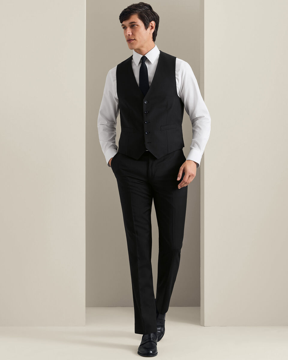 Gilet In Twill Elasticizzato Naturale - Nero