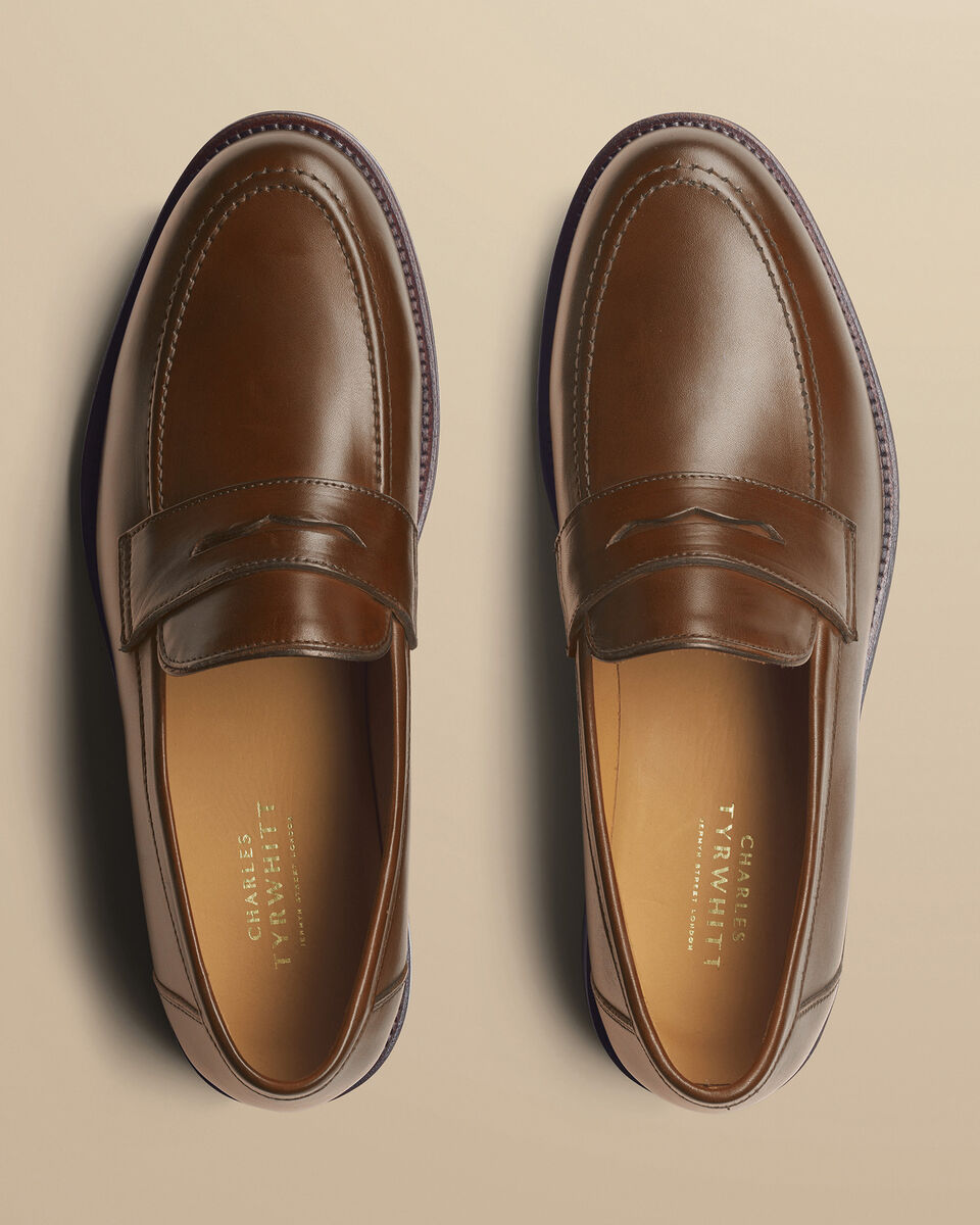 Mocassins En Cuir - Beige foncé