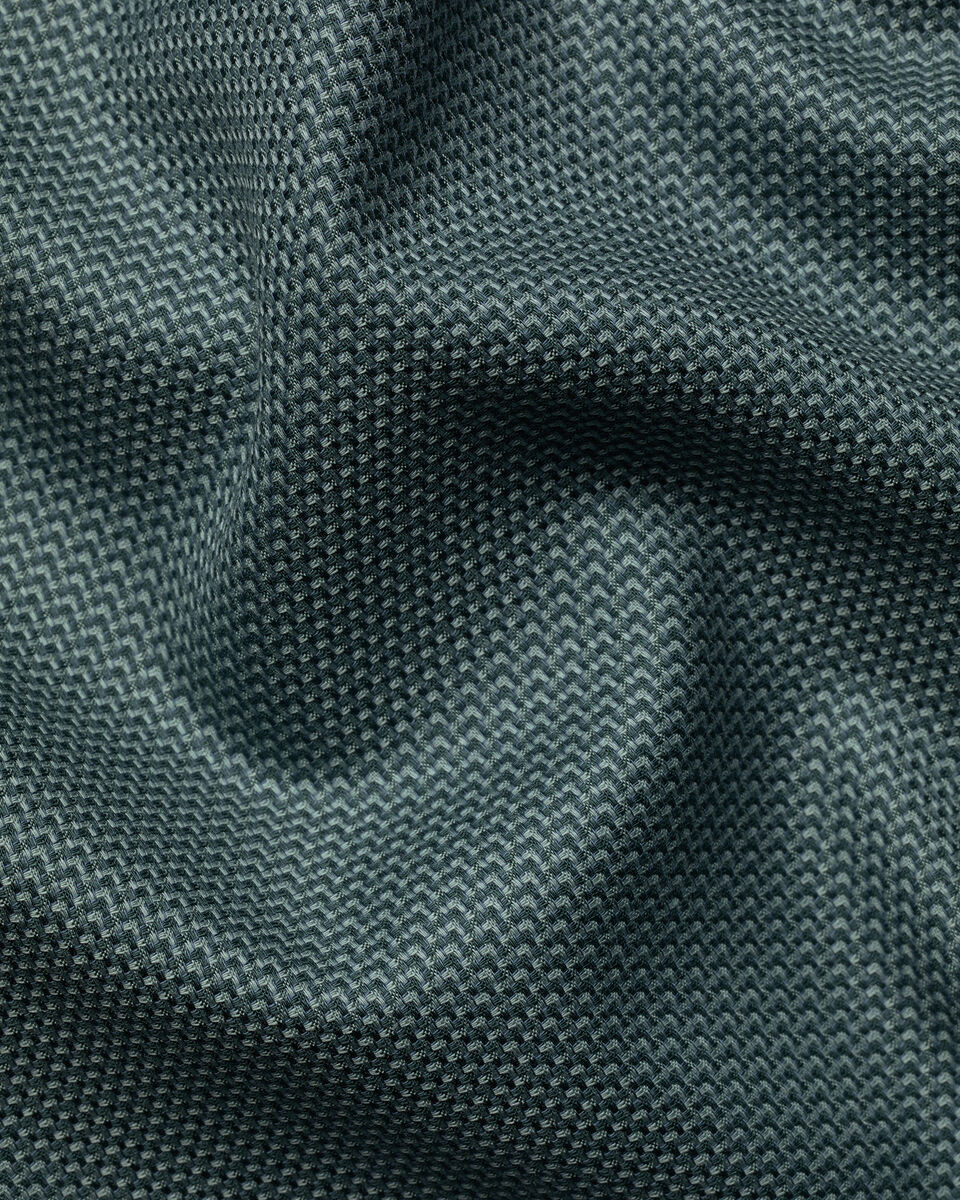 Non-Iron Stretch Texture Shirt - Teal Green