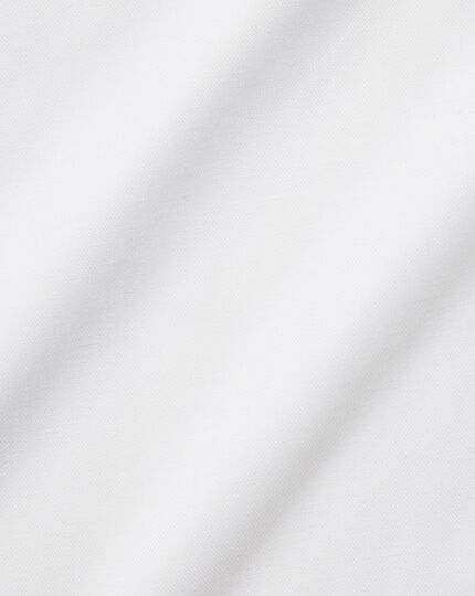 Semi-Cutaway Collar Non-Iron Cotton Linen Shirt - White