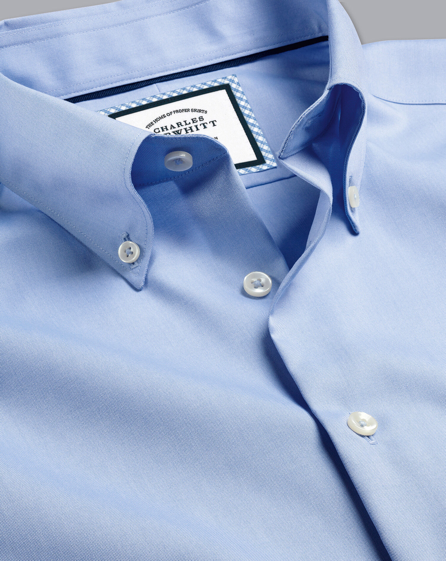 Charles Tyrwhitt Charles Tyrwhitt Sky Blue Twill Cotton Shirt Collar Size 15.5” 34” Slim Fit New 