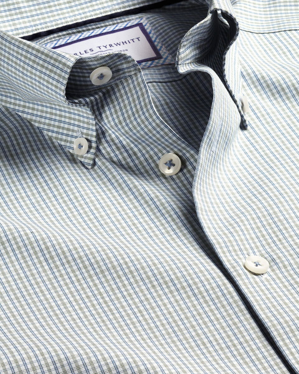 Chemise carreaux avec manches longues Aigle Oxford Romarin ch - Prêt-à-Porter