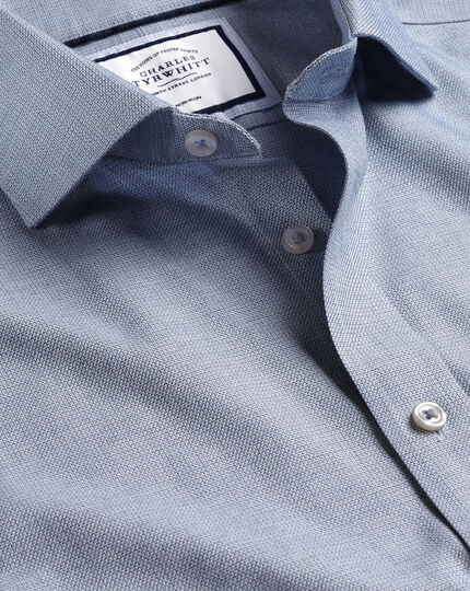Spread collar Non-Iron Richmond Weave Shirt - Indigo Blue