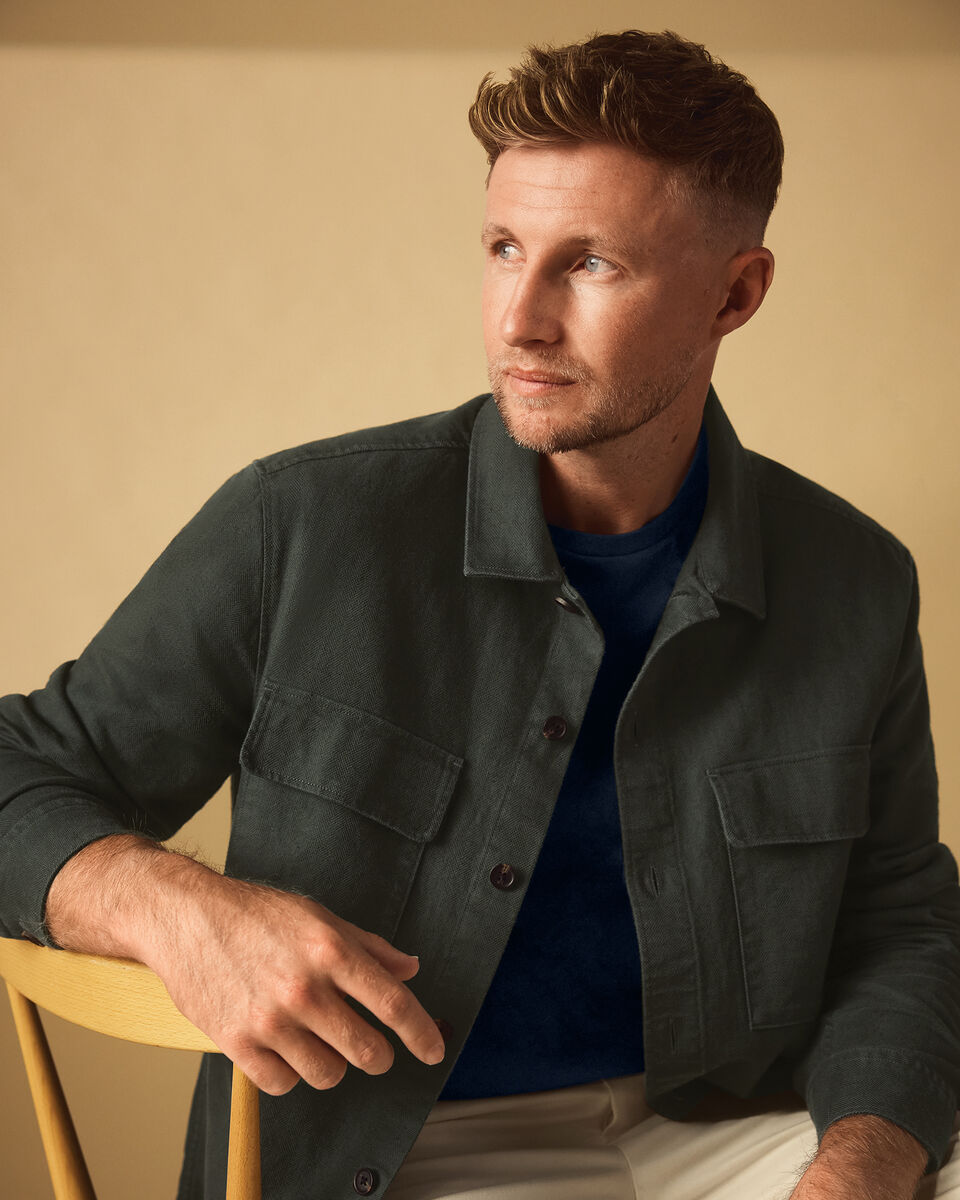 Herringbone Overshirt - Navy Blue
