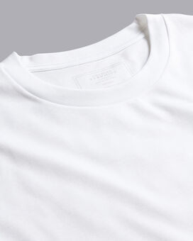 Cotton Long Sleeve Tyrwhitt T-Shirt - White