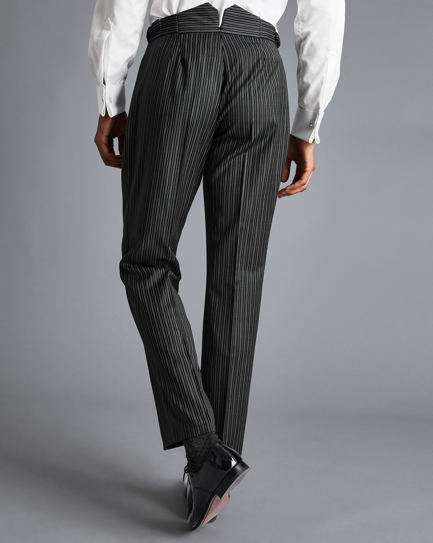 Stefanel Suit Trouser black striped pattern business style Fashion Suits Suit Trousers 
