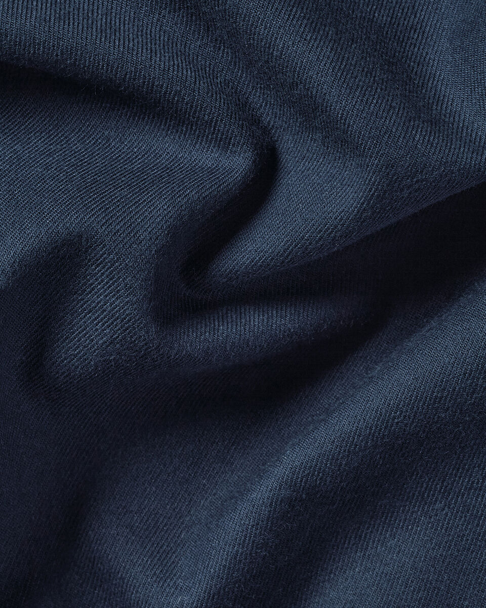 Brushed Flannel Shirt - Navy Blue