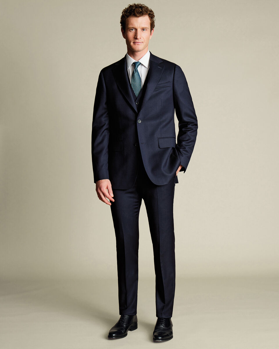 Italian Luxury Suit with Side-Adjuster Trouser - Dark Navy