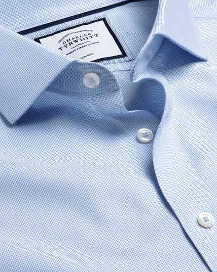 Spread Collar Non-Iron Ludgate Weave Shirt - Sky Blue