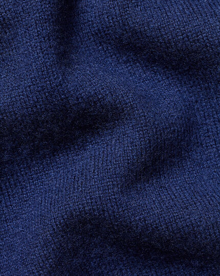 Hoodie aus Merino-Kaschmir mit Reißverschluss - Marineblau