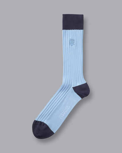 England Rugby Cotton Rib Socks - Light Blue