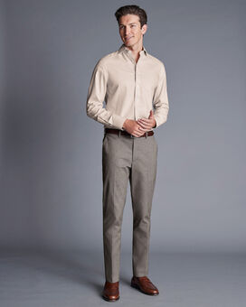 Smart Cotton Stretch Trousers - Taupe