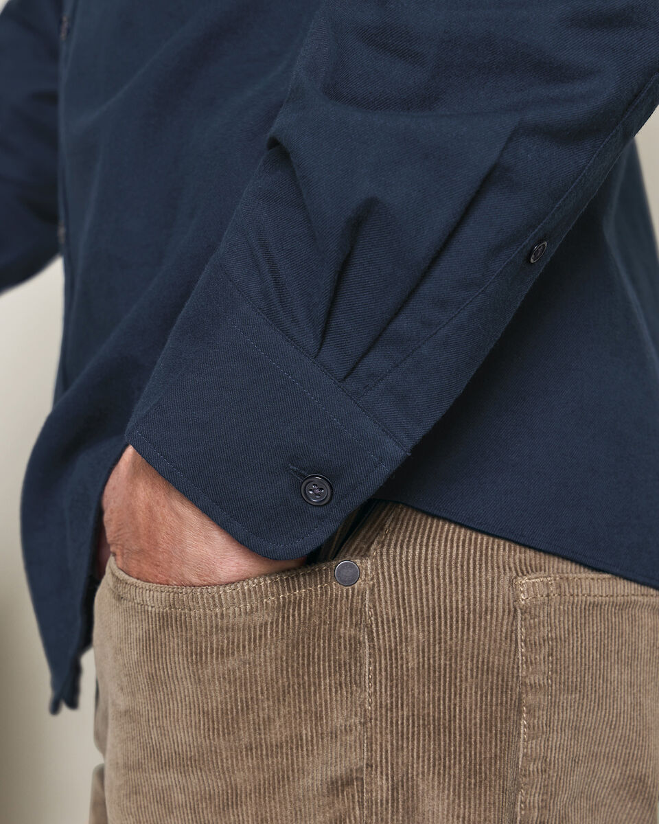 Brushed Flannel Shirt - Navy Blue