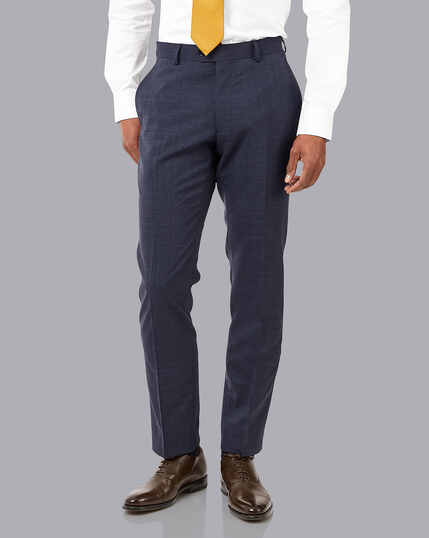 Crosshatch Suit Trousers - Airforce Blue