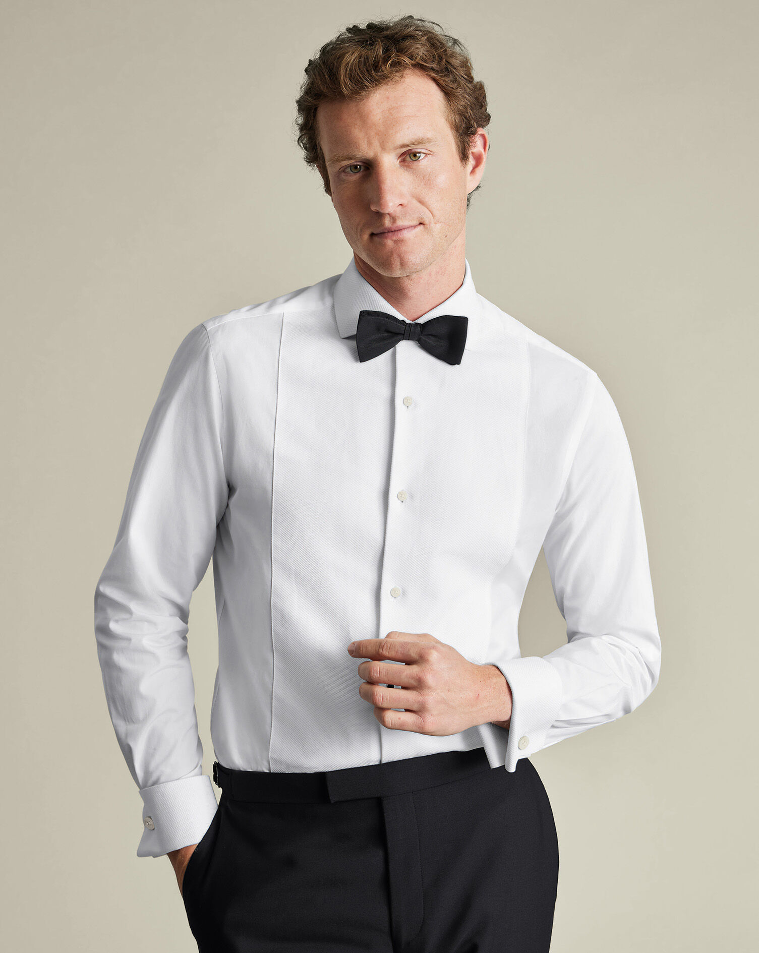 Bib Front Tuxedo Shirt - White | Charles Tyrwhitt