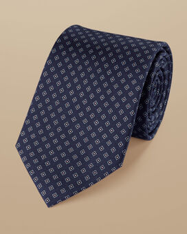 Krawatte aus Seide mit Diamantmuster - Königsblau