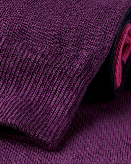 Block Stripe Socks - Purple