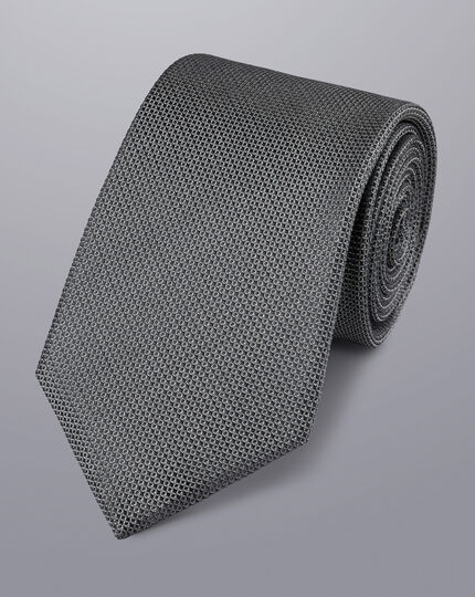Stain Resistant Silk Tie - Gray 