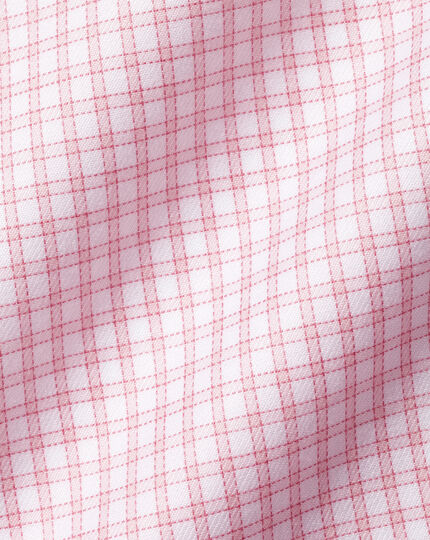 Non-Iron Twill Mini Windowpane Check Shirt - Pink