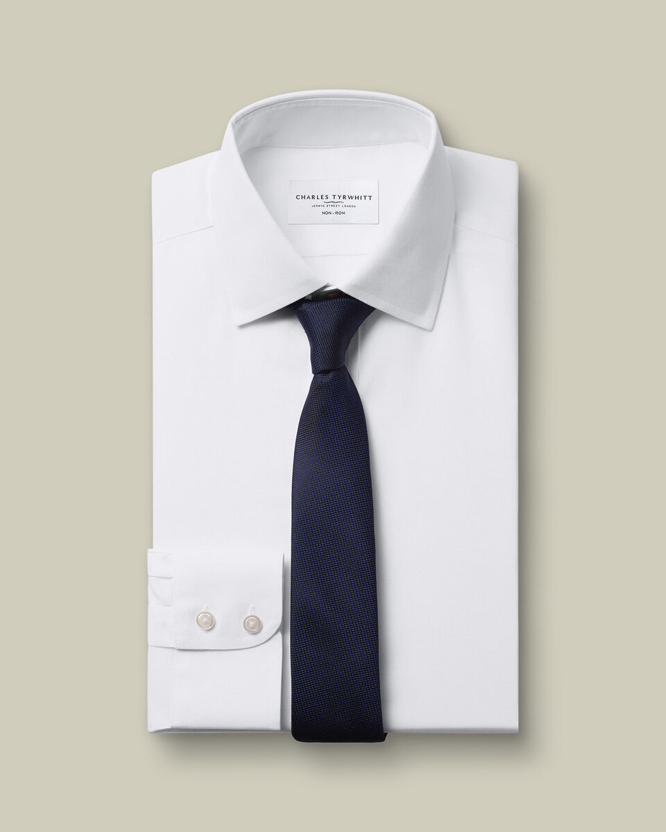 Non-Iron Stretch Poplin Shirt - White