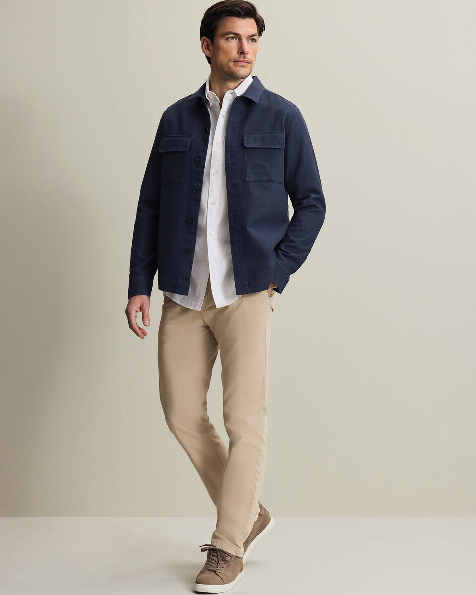 Herringbone Overshirt - Navy Blue