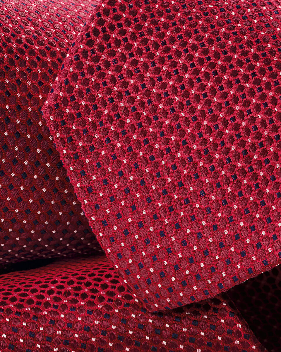 Silk Patterned Tie - Red