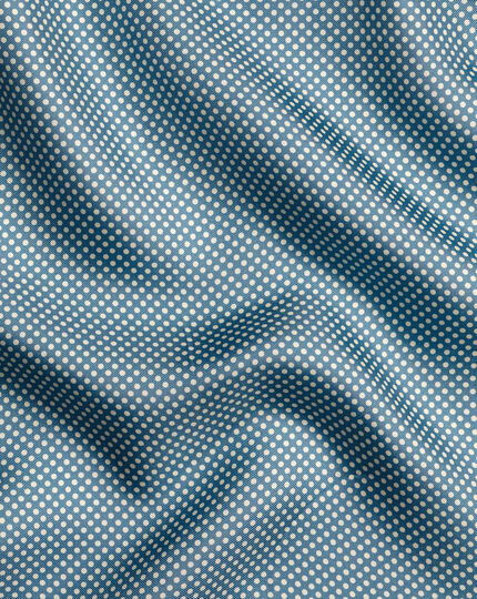 Spot Silk Pocket Square - Petrol Blue