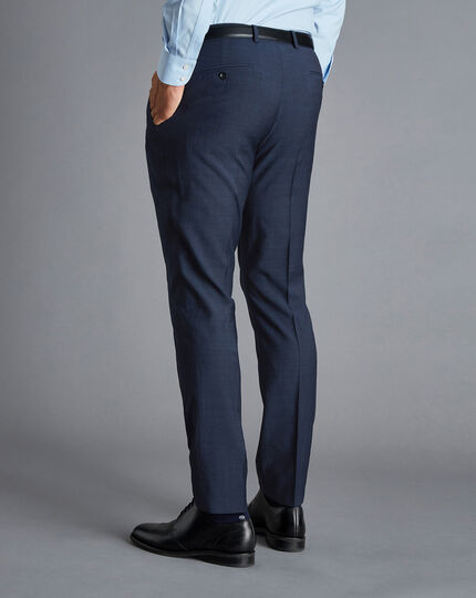 Micro Texture Birdseye Travel Suit Pants - Ink Blue