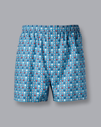England Rugby Shirts Motif Woven Boxers - Cornflower Blue