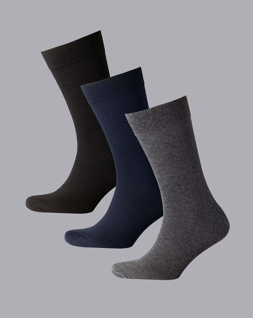 3er-Pack Socken mit hohem Baumwollanteil - Bunt
