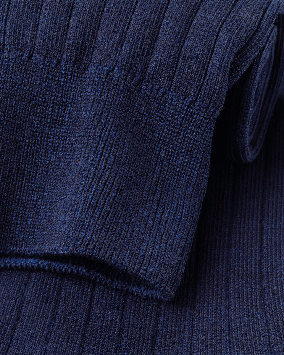 Chaussettes c&ocirc;tel&eacute;es &agrave; rayures en coton - Bleu royal