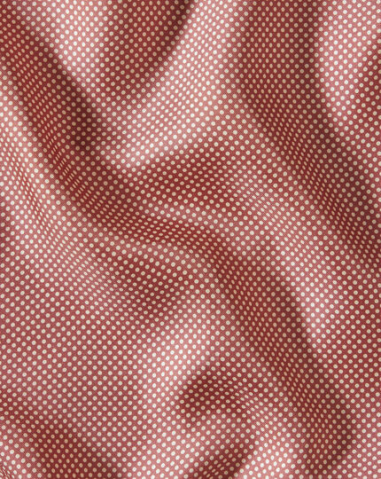 Spot Silk Pocket Square - Salmon Pink & Ivory