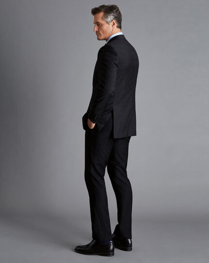 Natural Stretch Twill Suit Jacket - Black
