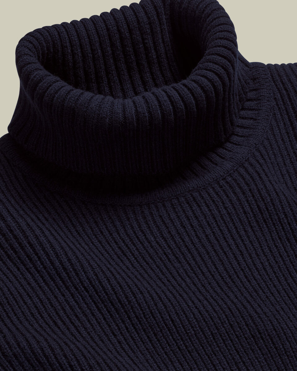 Dikke Jumper Van Pure Merinowol - Marineblauw