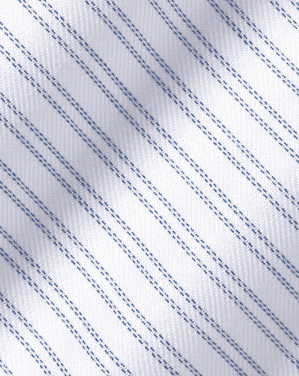 Spread Collar Non-Iron Double Stripe Shirt - Royal Blue