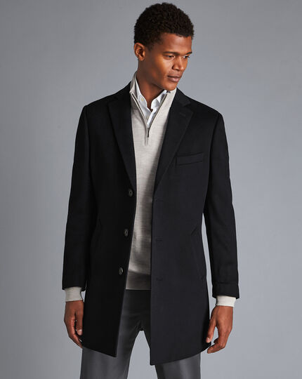 Mantel aus Wolle - Schwarz