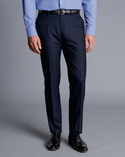 Ultimate Performance Check Suit Pants - Navy