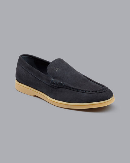 Suede Slip-On Shoes - French Blue