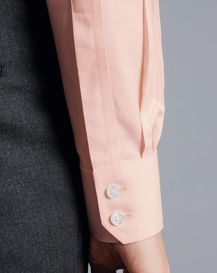 Spread Collar Non-Iron Twill Shirt - Peach