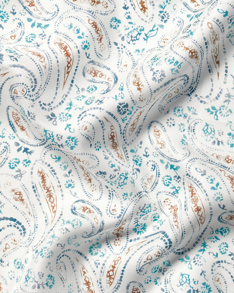 Einstecktuch aus Seide mit Paisleymuster - Elfenbeinfarben